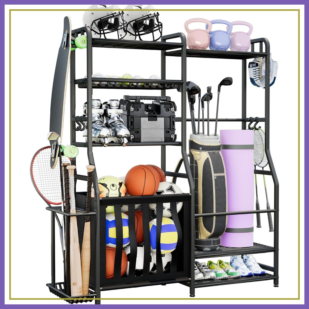Sports Equipment Garage Storage - Garage Sports Equipment Organizer, Golf Bag