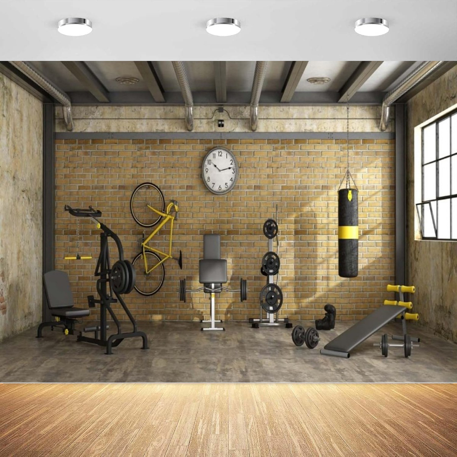 Sports Equipment Background - Gym Photography Backdrop Gym Equipment Poster