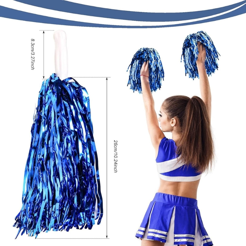 Cheerleading Pom Pom - Handheld Cheerleader Pompoms with Mini Handle