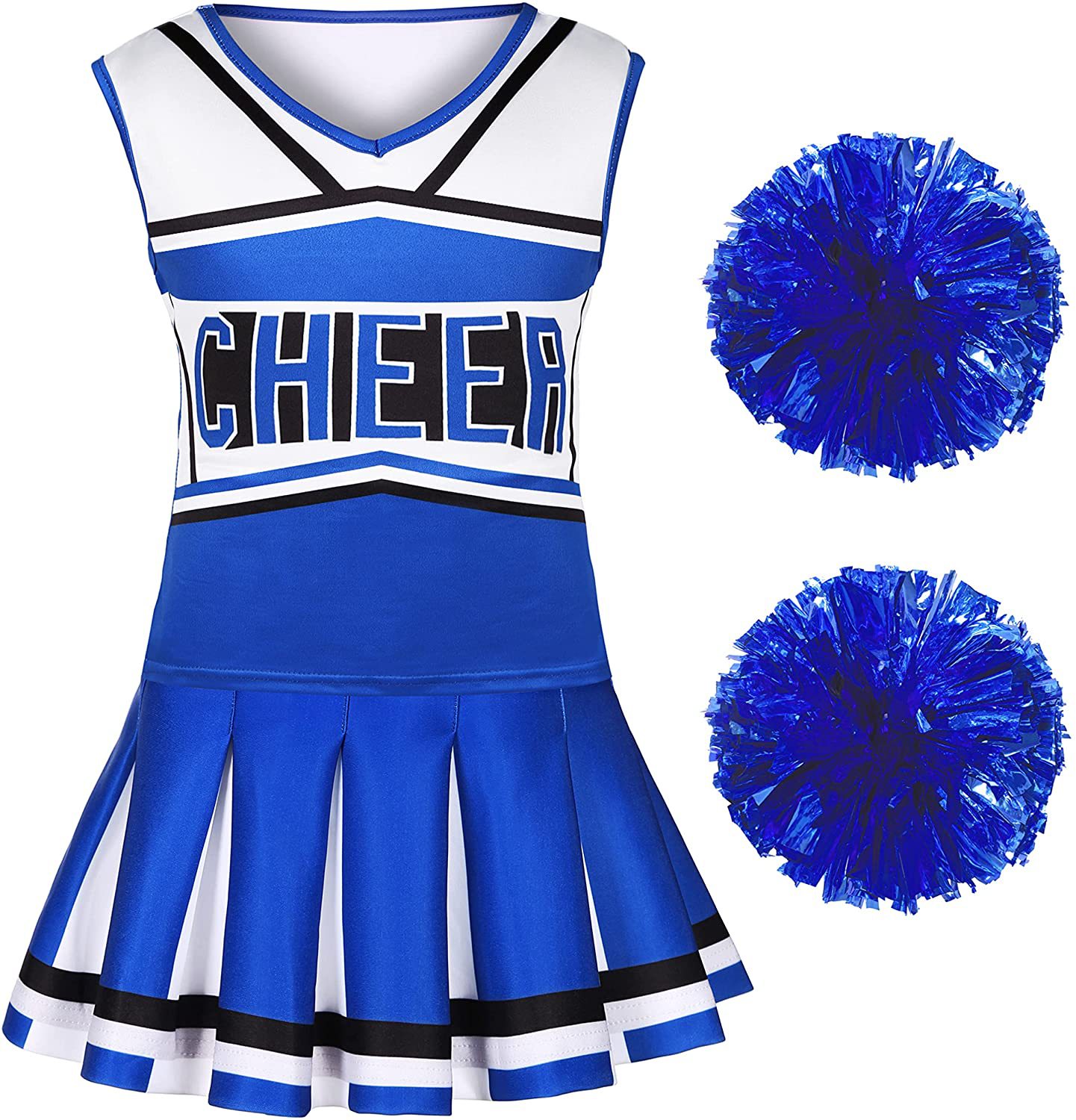 Blue Cute Cheerleader Outfit G - Cheerleading Pom Pom review and price