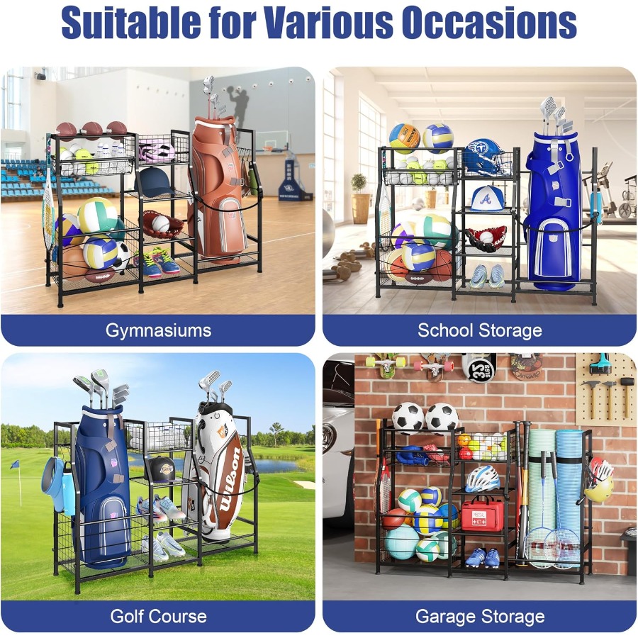 Golf Bag Stand Garage Storage  - Sports Equipment Garage Storage review and price
