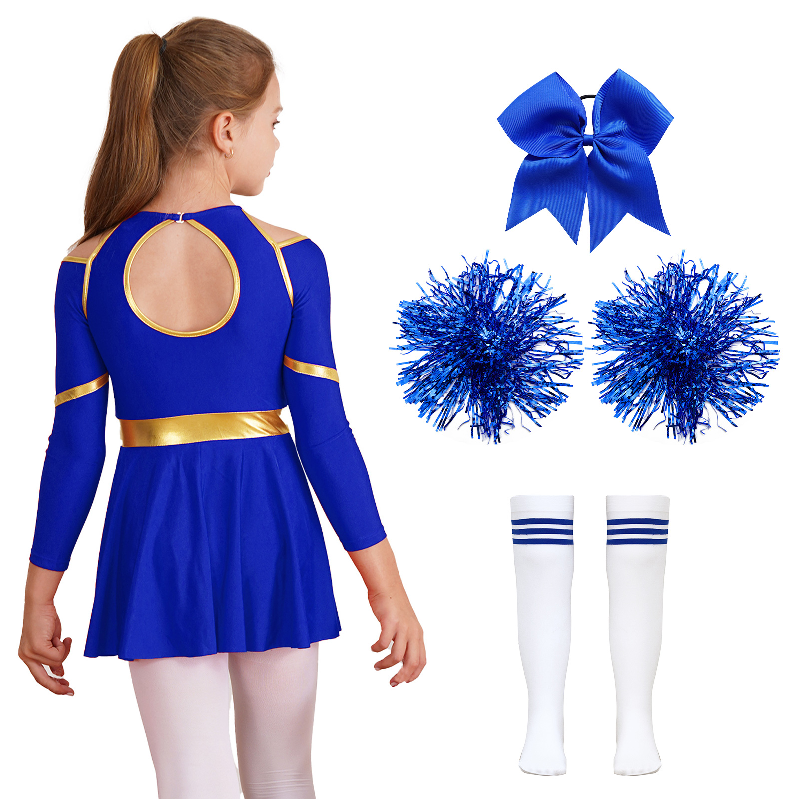 Cheerleader Costume Girls Chee - Cheerleading Pom Pom review and price