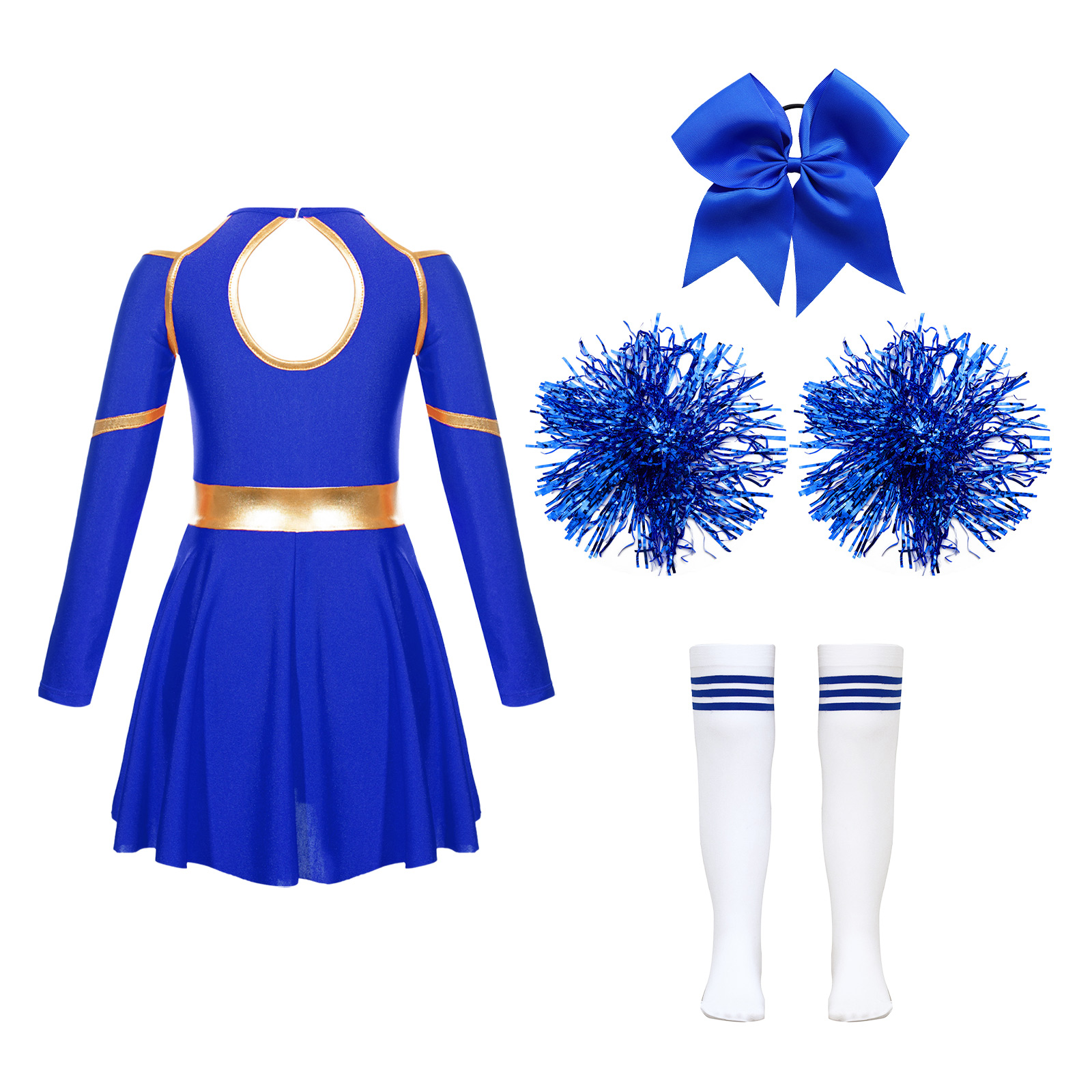 Cheerleader Costume Girls Chee - Cheerleading Pom Pom review and price
