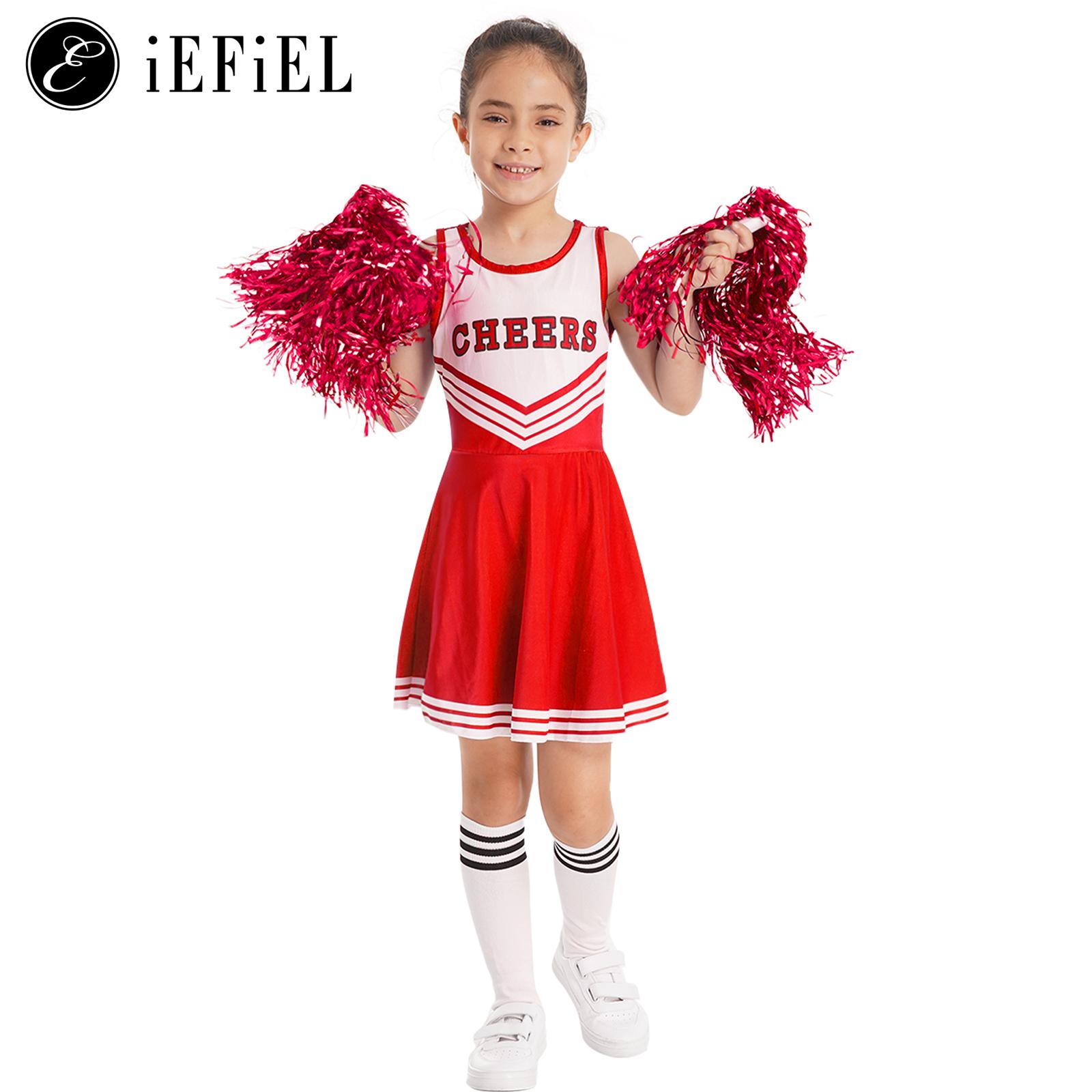 Girls Cheerleader Costume Slee - Cheerleading Pom Pom review and price