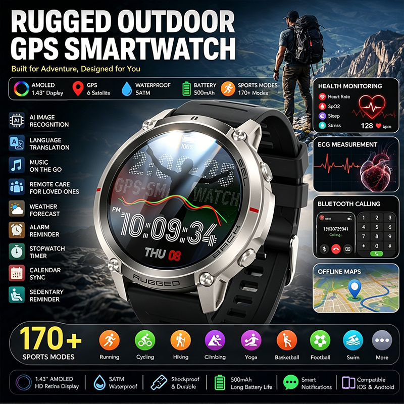 GPS Outdoor Sports Watch1.43 A - Sports Equipment In Spanish review and price