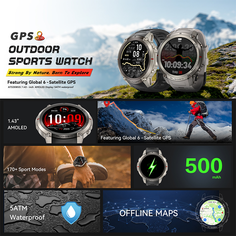 GPS Outdoor Sports Watch1.43 A - Sports Equipment In Spanish review and price