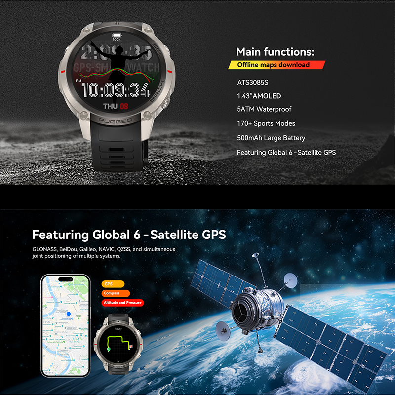 GPS Outdoor Sports Watch1.43 A - Sports Equipment In Spanish review and price