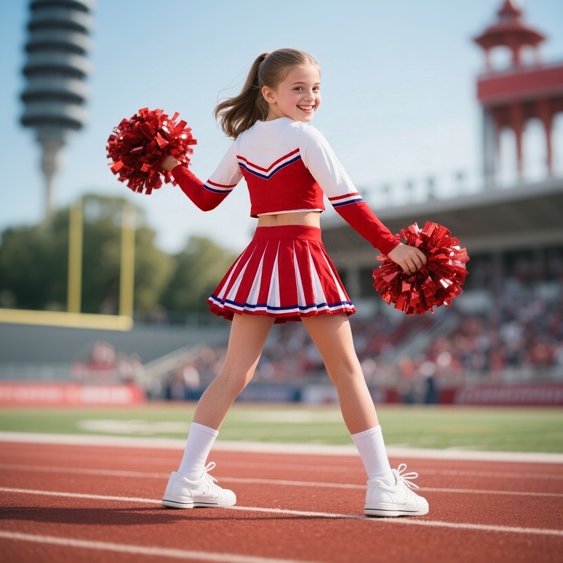 Girls Cheerleader Costume Bask - Cheerleading Pom Pom review and price