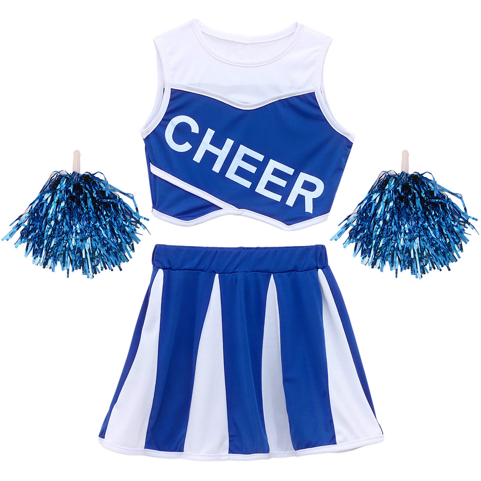 Kids Girls Cheer Squad Outfit  - Cheerleading Pom Pom review and price