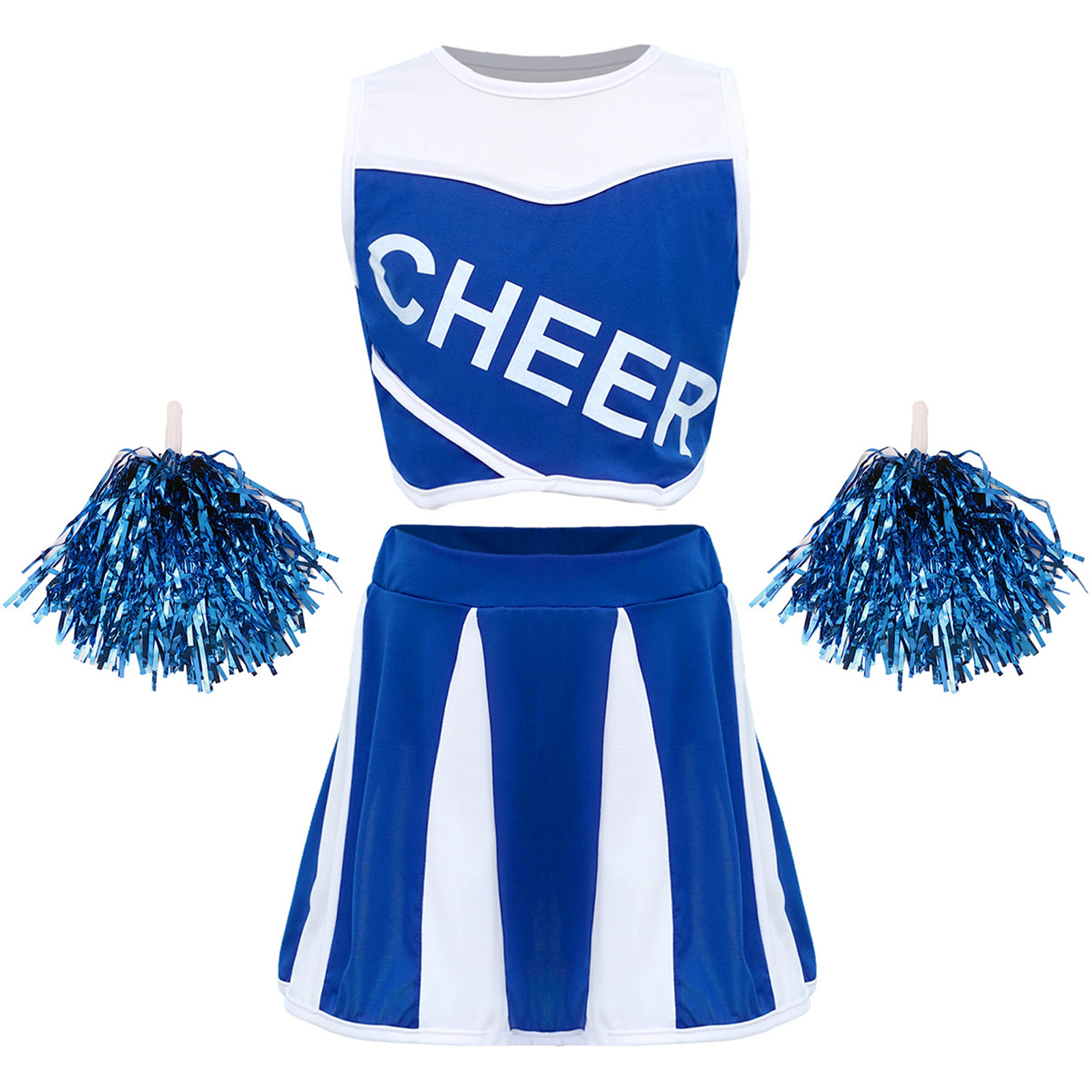 Kids Girls Cheer Squad Outfit  - Cheerleading Pom Pom review and price