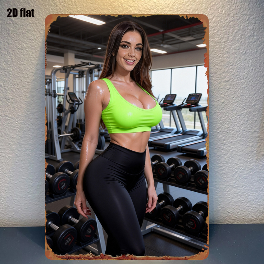2D Flat Style Metal Sign Sexy  - Sports Equipment Background review and price