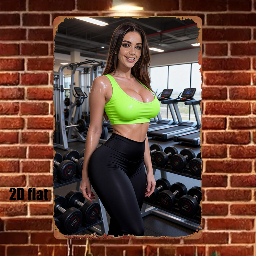 2D Flat Style Metal Sign Sexy  - Sports Equipment Background review and price