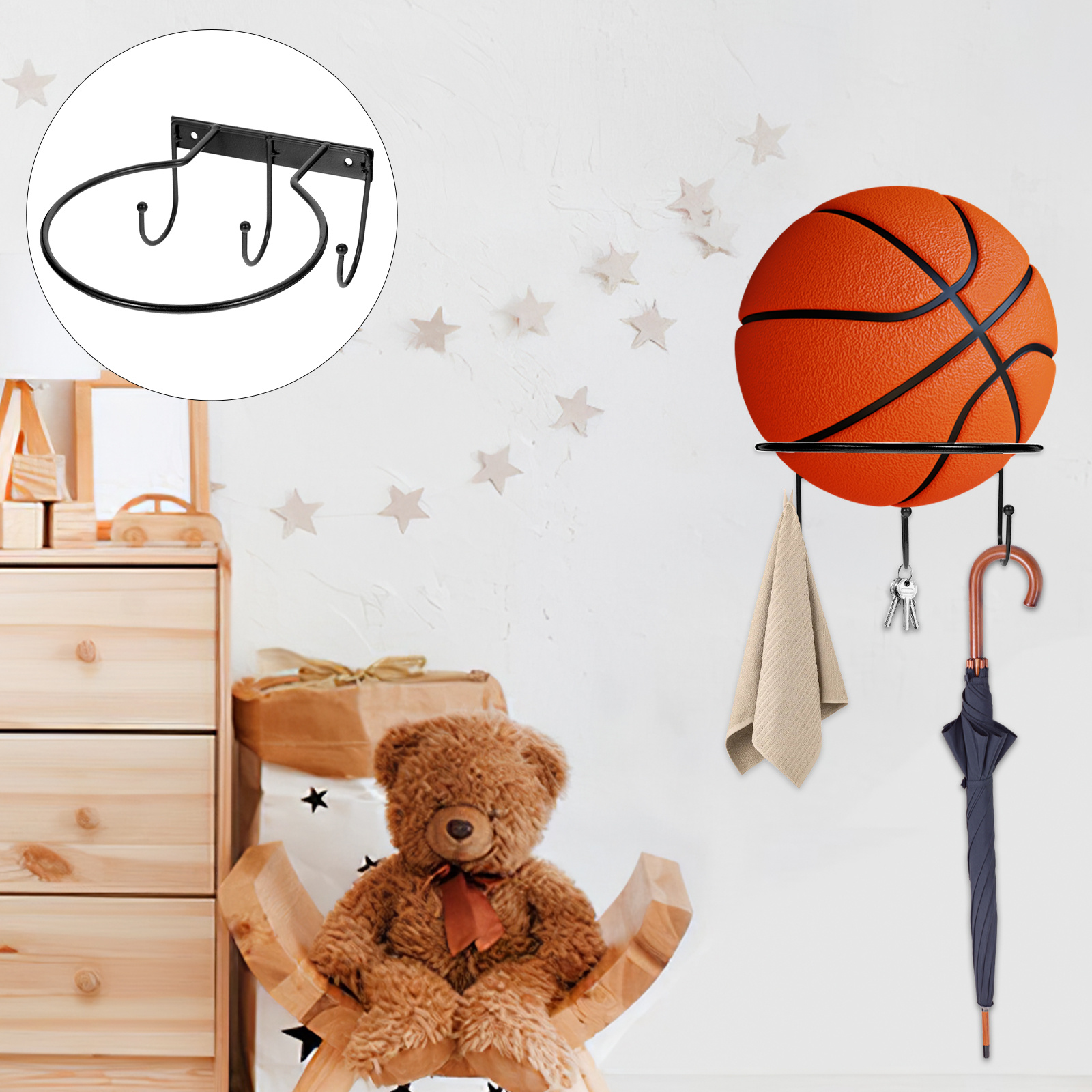 2pcs Wall-Mounted Ball Rack Me - Rugby Training Ball review and price